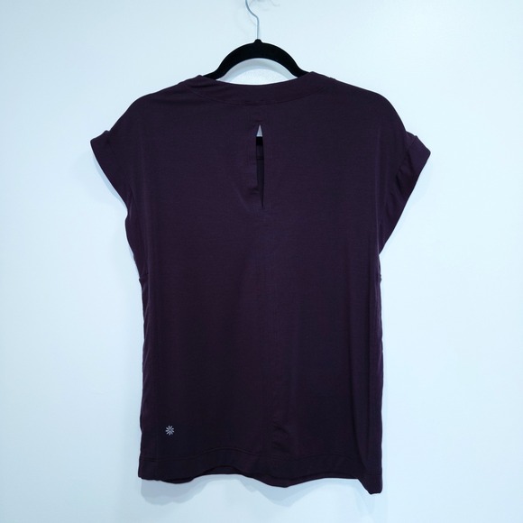 Athleta Spiced Cabernet Purple Practice Muscle Tee Shirt Size Small - Picture 7 of 8